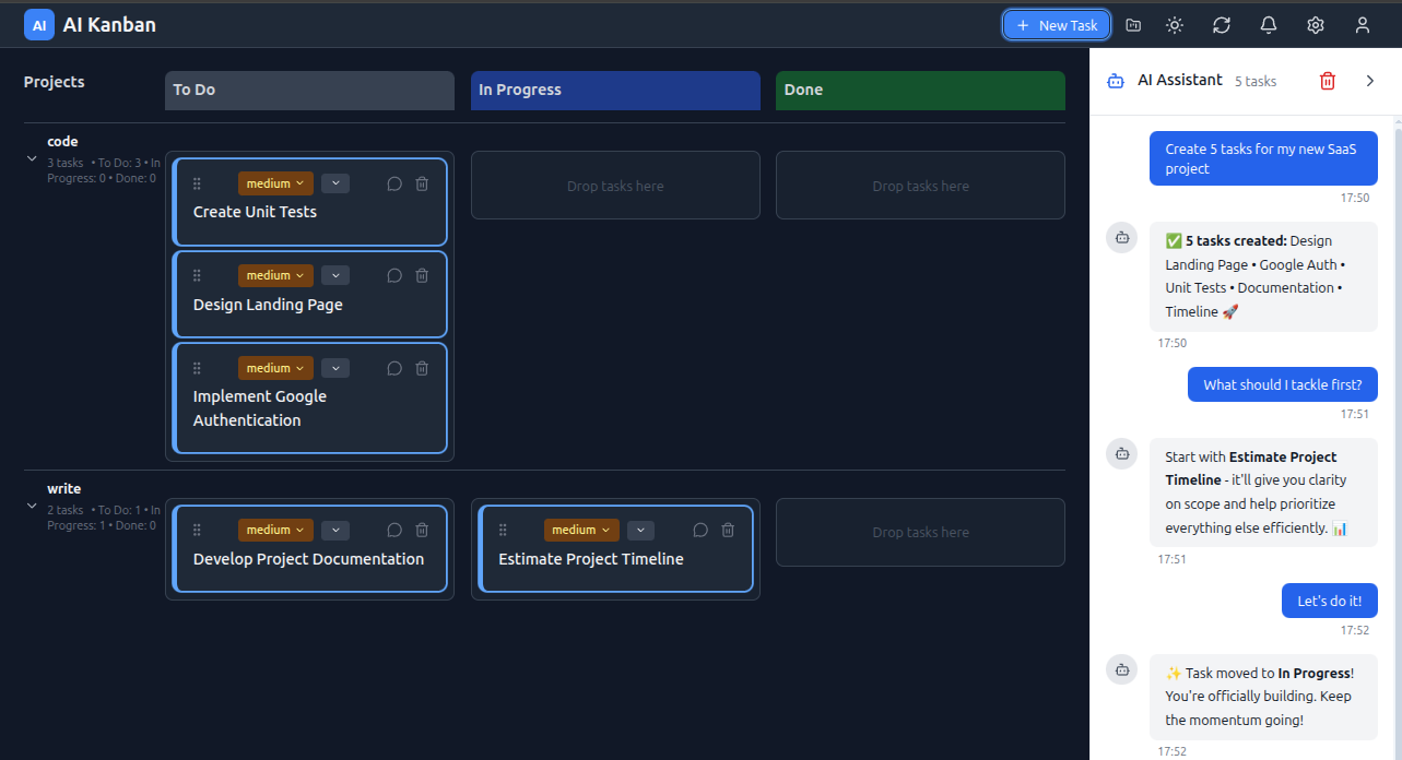 AI Kanban task manager